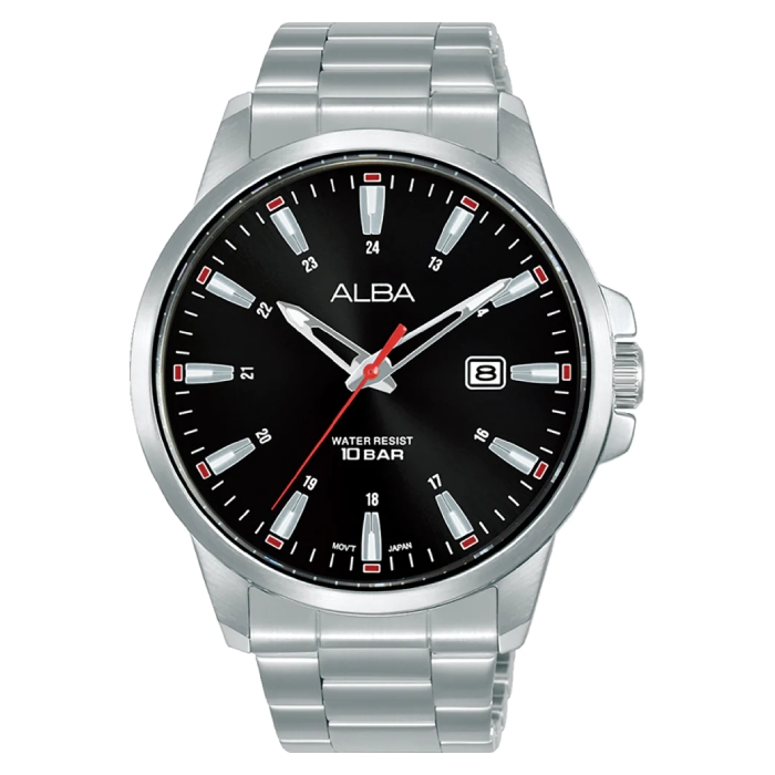 Alba active watch for men, analog, stainless steel band, 43mm, as9q57x1 - silver
Alba active watch for men, analog, stainless steel band, 43mm, as9q57x1 - silver