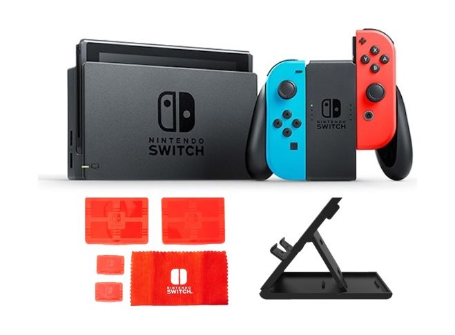 Nintendo switch portable gaming system - blue/red + traveler protection pack + stand
Nintendo switch portable gaming system - blue/red + traveler protection pack + stand