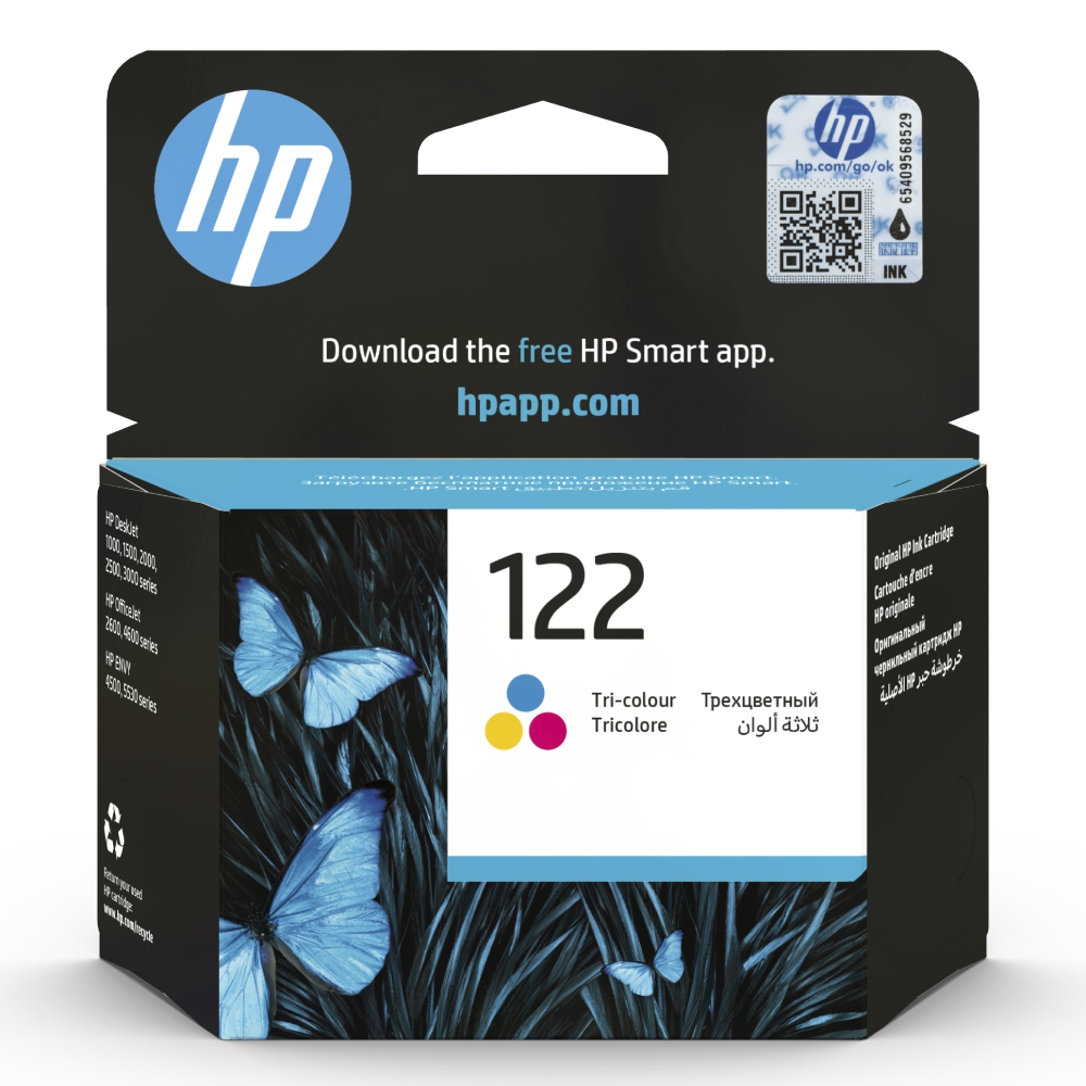 

Hp ink 122t for inkjet printing 100 page yield - cmy (tri pack)