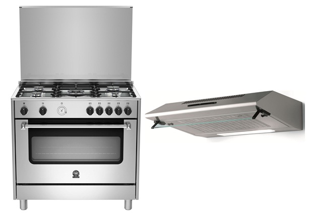 

Lagermania 90x60 5-burner stainless steel gas cooker + lagermania 90 x 60 cooker hood