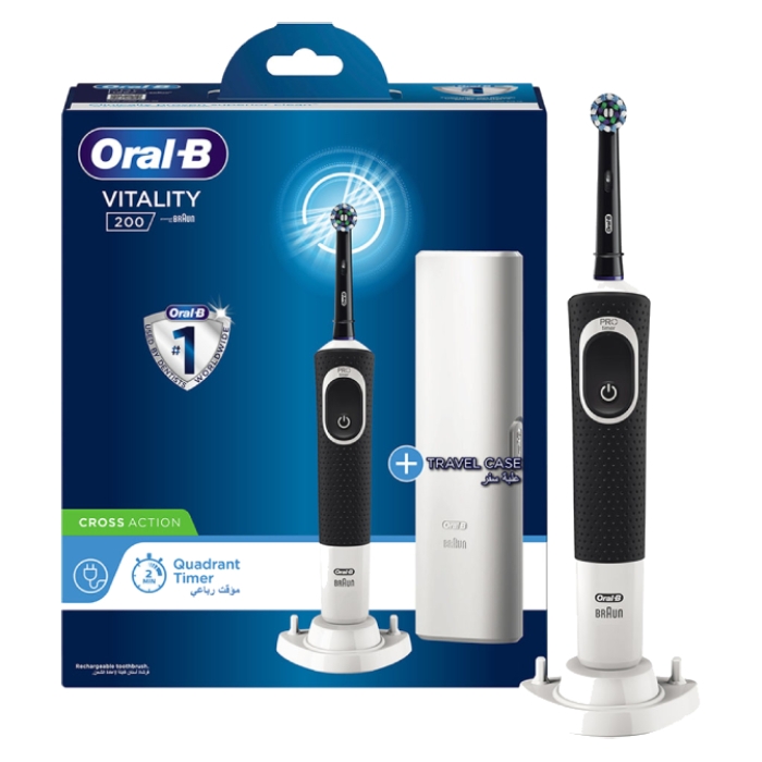 

Oral-b 200 electric toothbrush + travel case - black