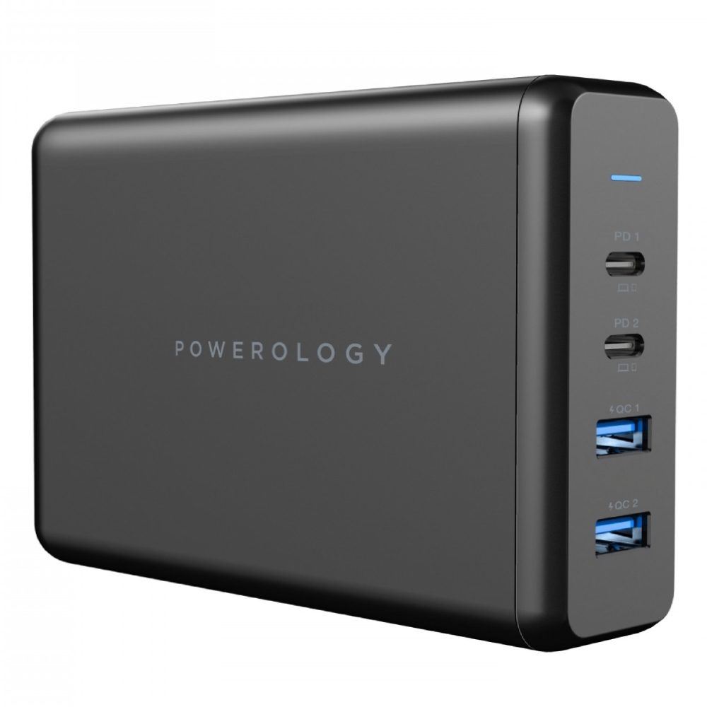

Powerology 4 ports 156w quick charge terminal charger - black (uk)