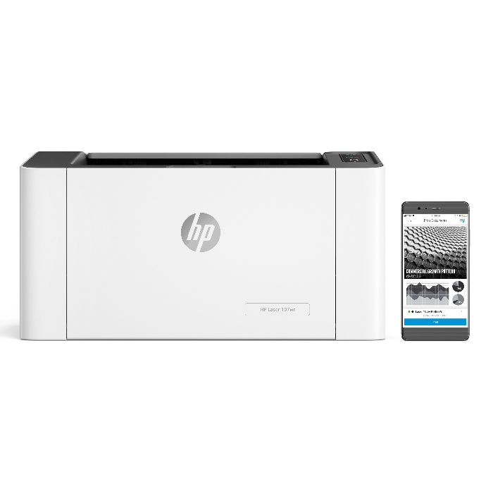 

Hp laserjet 107w mono wireless printer, 4zb78a- white