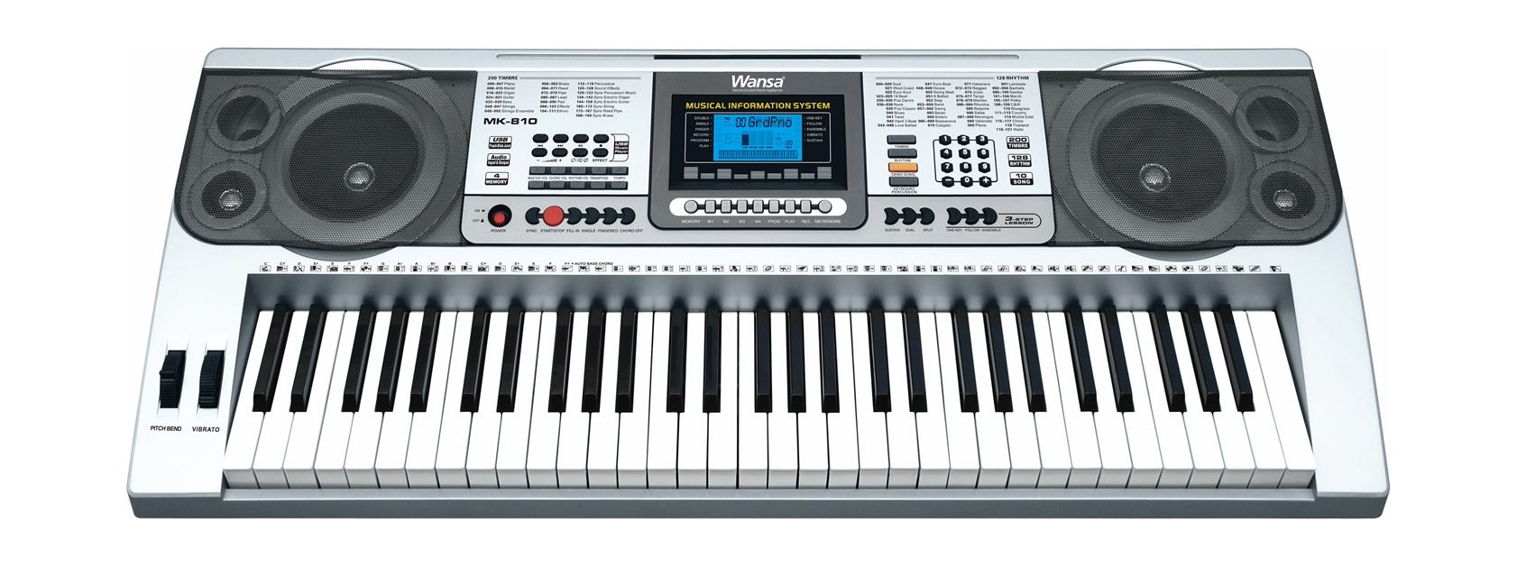 

Wansa 61 keys musical keyboard (mk-810) - silver