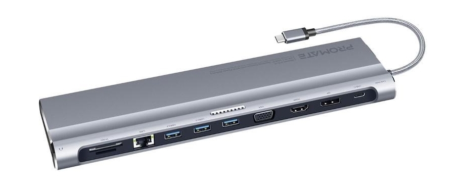 

Promate baselink-c all-in-1 usb-c docking station with 87w power delivery