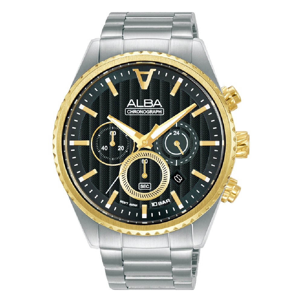 

Alba signa chrono 43mm gent's metal strap casual watch - at3h96x1