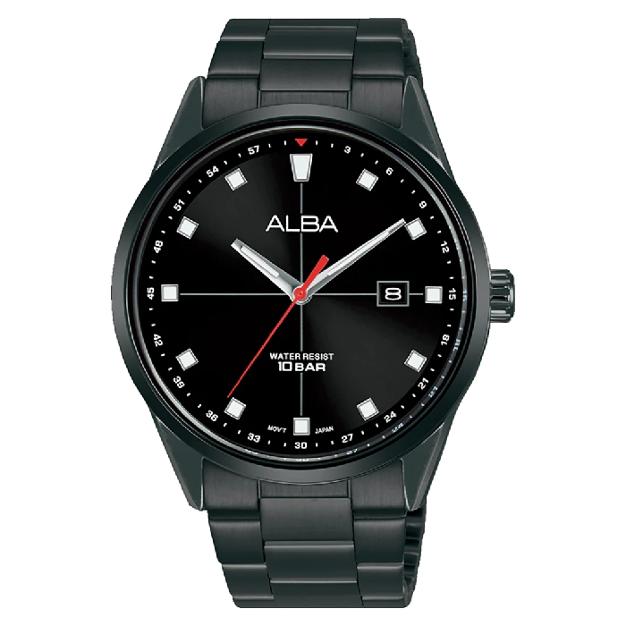 

Alba watch for men, stainless steel band, 42mm, as9q25x1 - black