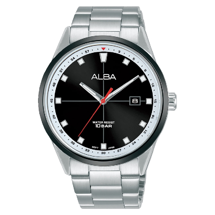 

Alba watch for men, stainless steel band, 42mm, as9q27x1 - silver
