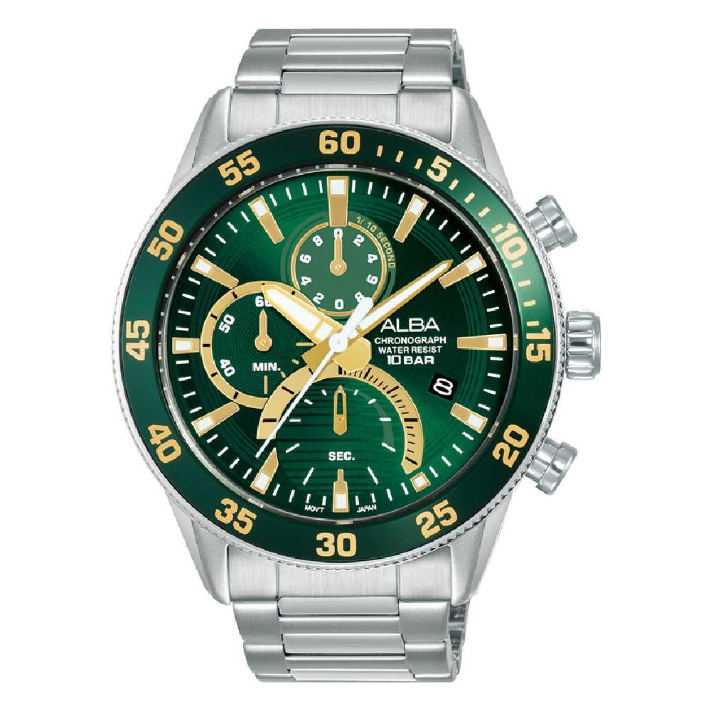 

Alba active chrono 45mm gent's metal strap casual watch - am3889x1