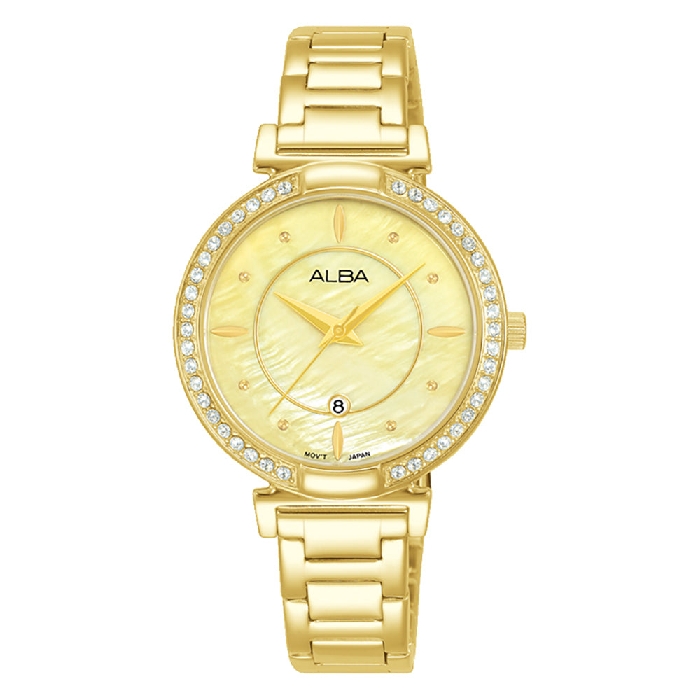 

Alba watch for women, analog, stainless steel band, 31mm, gold - ah7be8x1