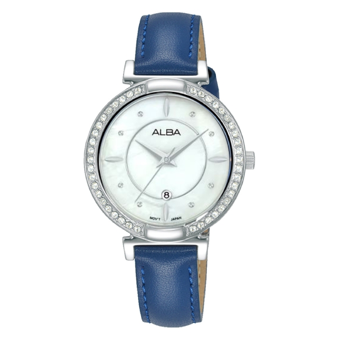 

Alba watch for women, analog, stainless steel band, 31mm, blue - ah7bf9x1