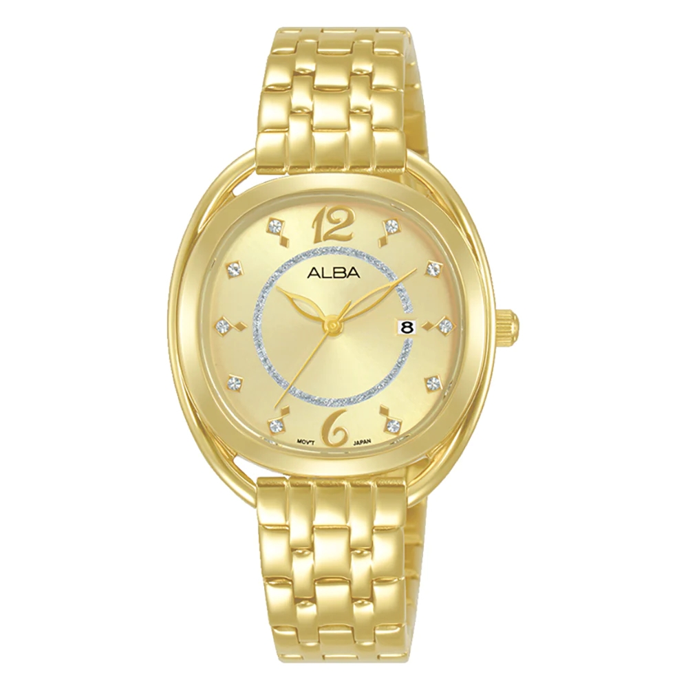 

Alba fashion watch for women, analog, stainless steel band, 31mm, ah7bg4x1 - light gold