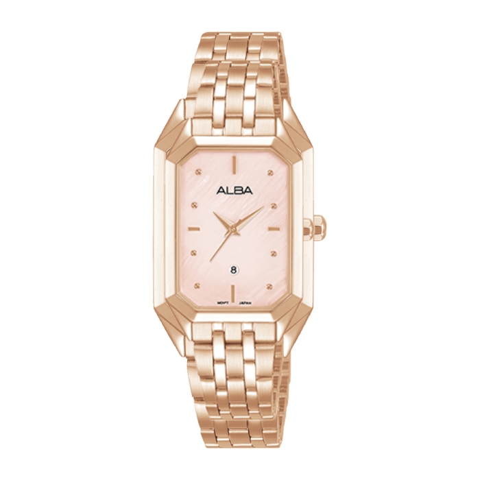 

Alba fashion watch for women, analog, 23mm, stainless steel strap, ah7bh6x1- rose gold