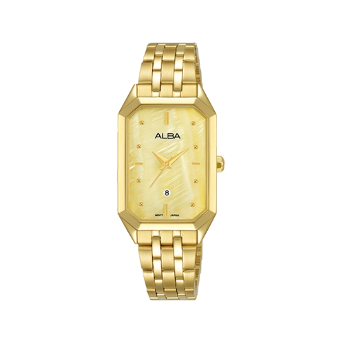 

Alba fashion watch for women, analog, 23mm, stainless steel strap, ah7bh8x1- gold