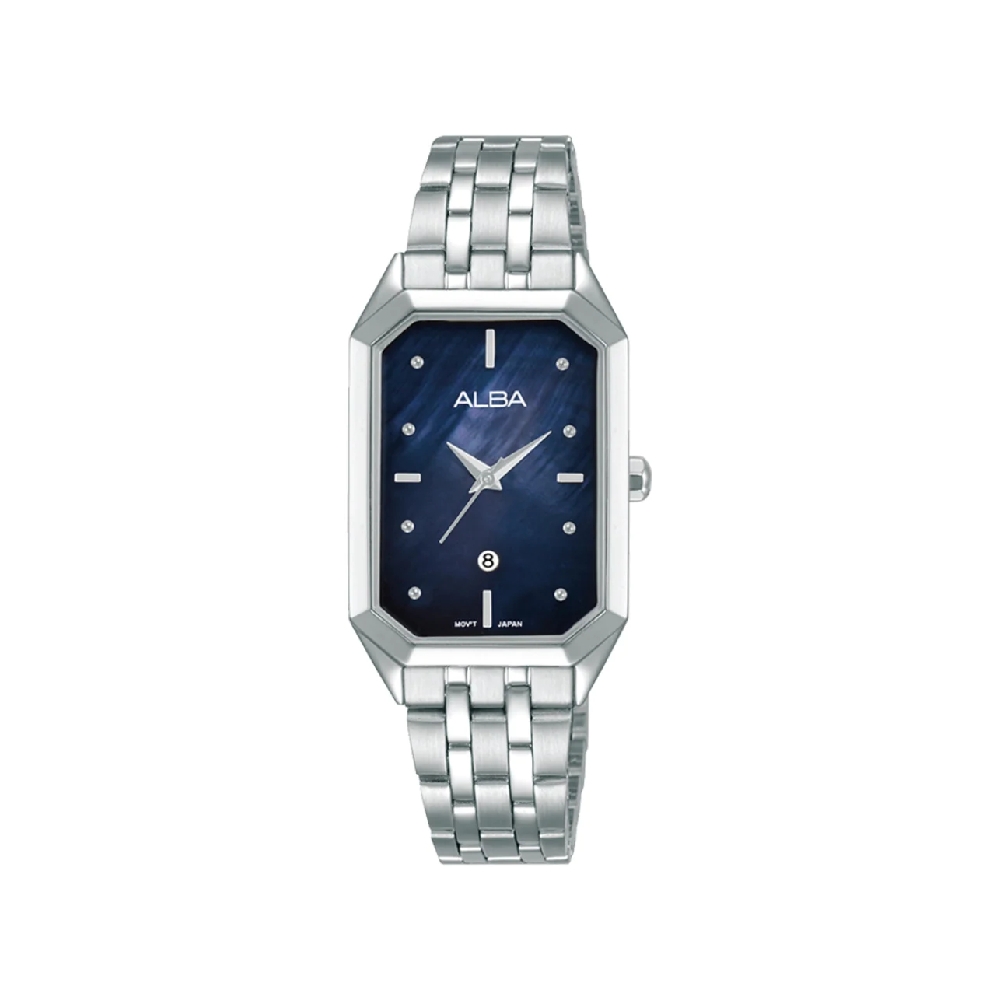 

Alba fashion watch for women, analog, 23mm, stainless steel strap, ah7bj5x1– silver