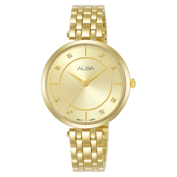 

Alba watch for women, analog, stainless steel band, 32mm, gold - arx076x1