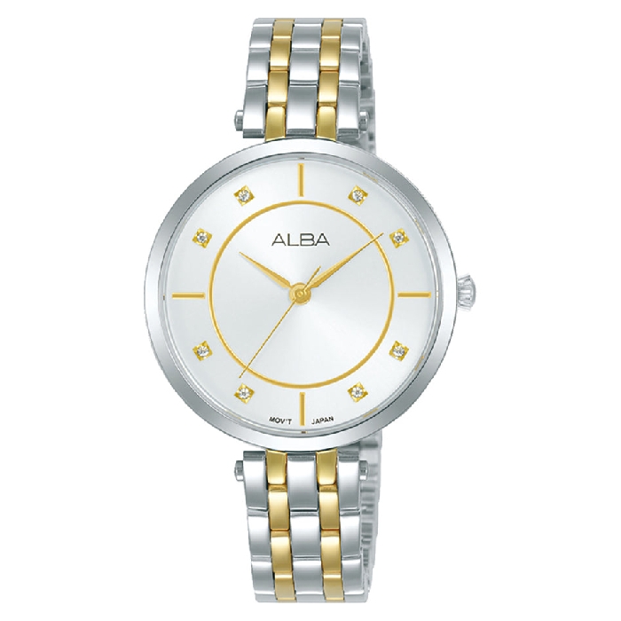 

Alba watch for women, analog, stainless steel band, 32mm, silver/gold - arx080x1