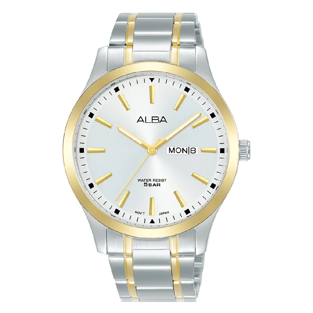 

Alba standard men watch, analog, 40mm, stainless steel, aj6150x1 – light gold/silver