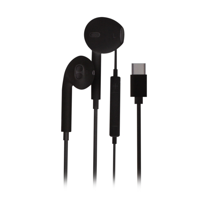 

Eq wired earphones usb-c 1. 2m jack jc06 - black