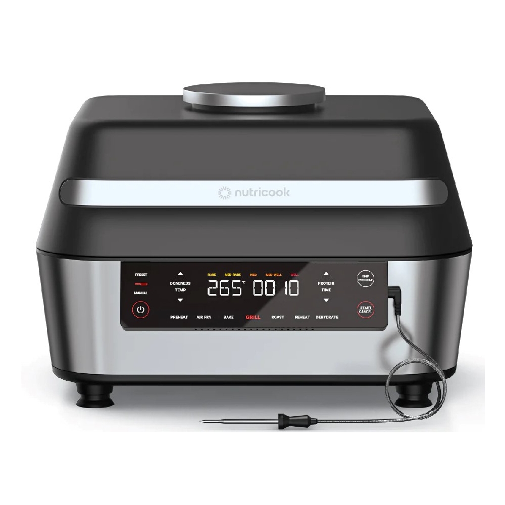 

Nutricook smart indoor grill & air fryer xl, 8. 5l,1760w, nc-afg960 - black
