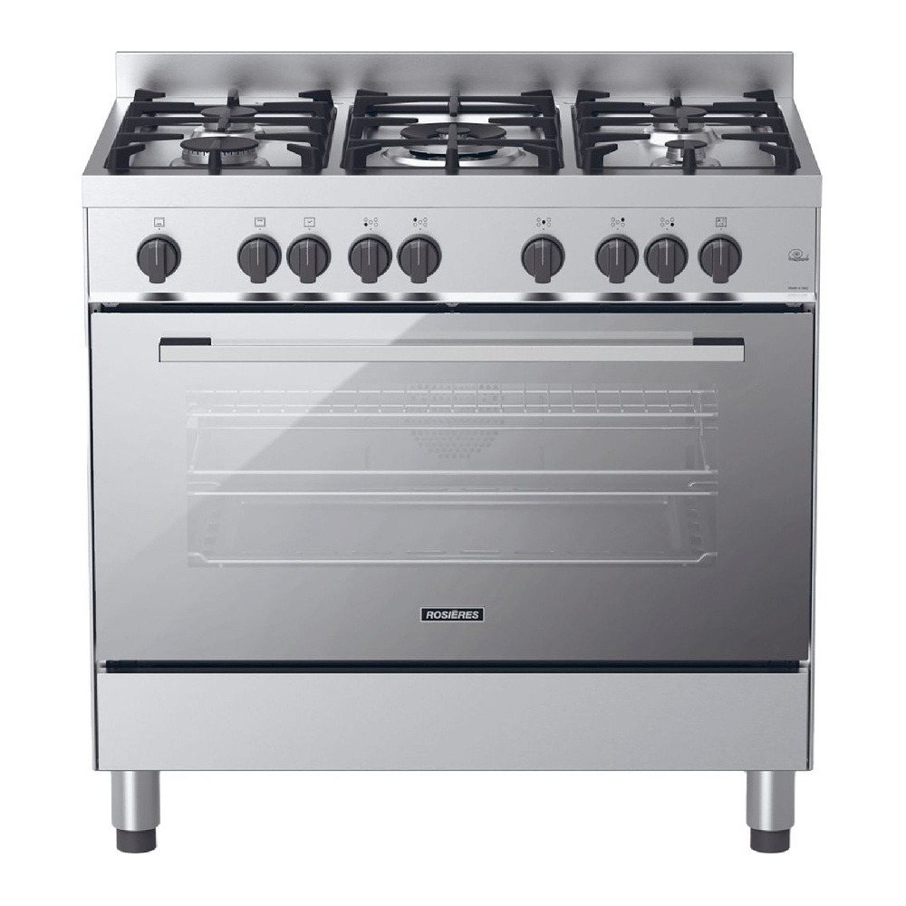 

Rosieres 5 burners cooker gas range, 90x60cm, rgg95hxlpg/1 – inox