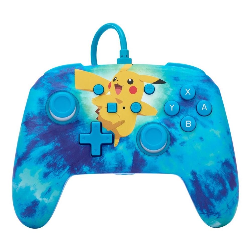 

Powera enhanced wired controller for nintendo switch - tie dye pikachu blue