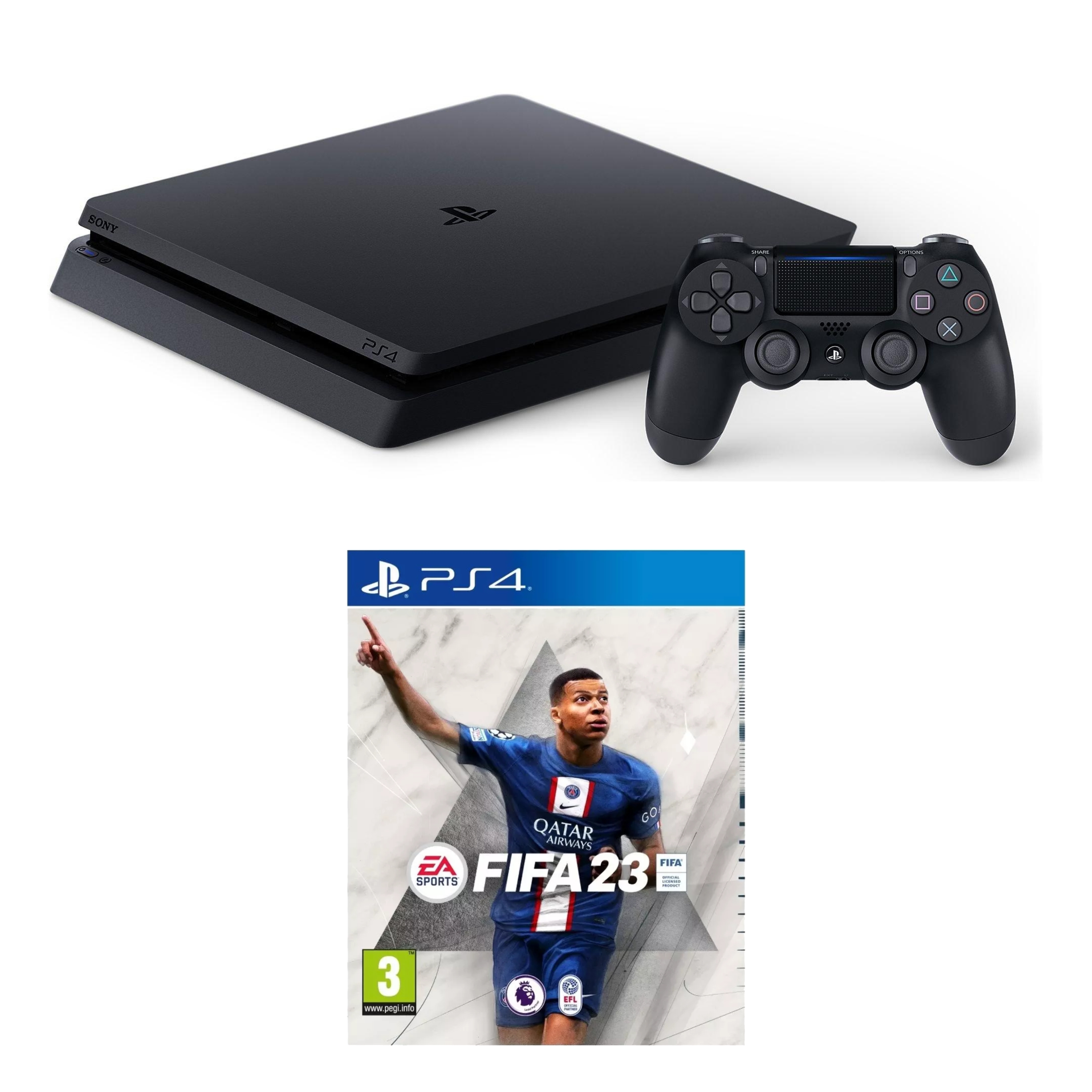 

Sony playstation 4 slim 500gb console +1 ds4 controller + fifa 23 - standard edition