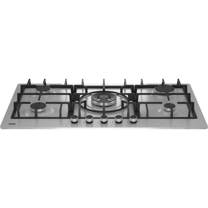Buy Beko built-in gas hob, 90cm, 4 gas and 1, himw95225sxel - stainless steel in Kuwait