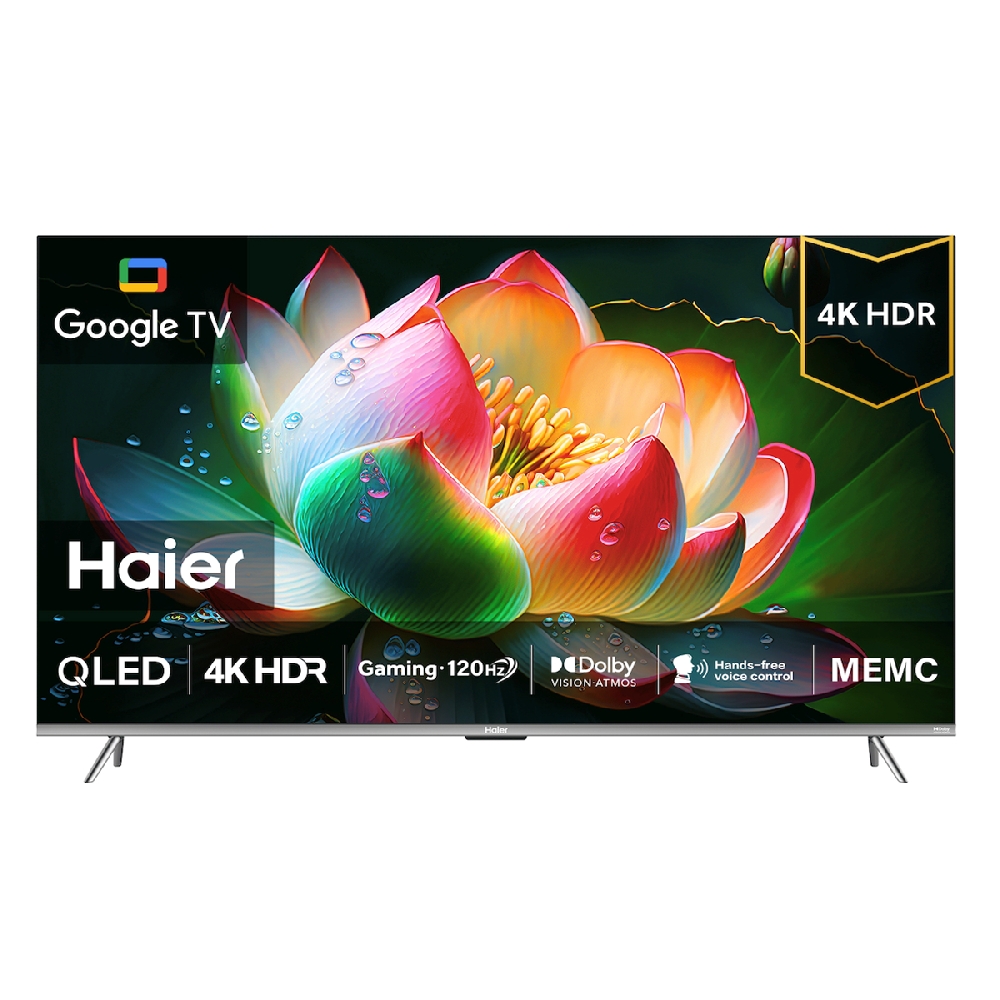 Buy Haier 75-inch 4k uhd qled smart google tv, h75s800ux - silver in Kuwait