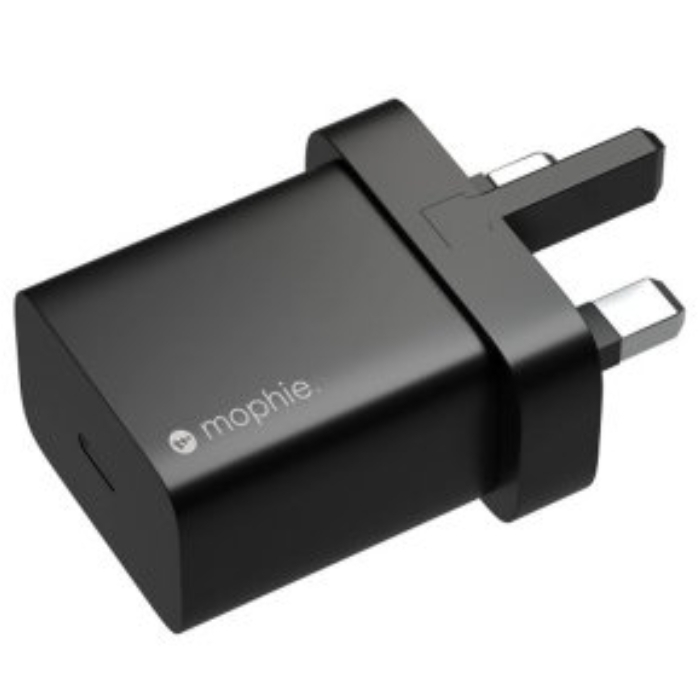 Buy Mophie fast charging mains adapter with usb-c pd, 20w, 409907456 – black in Kuwait