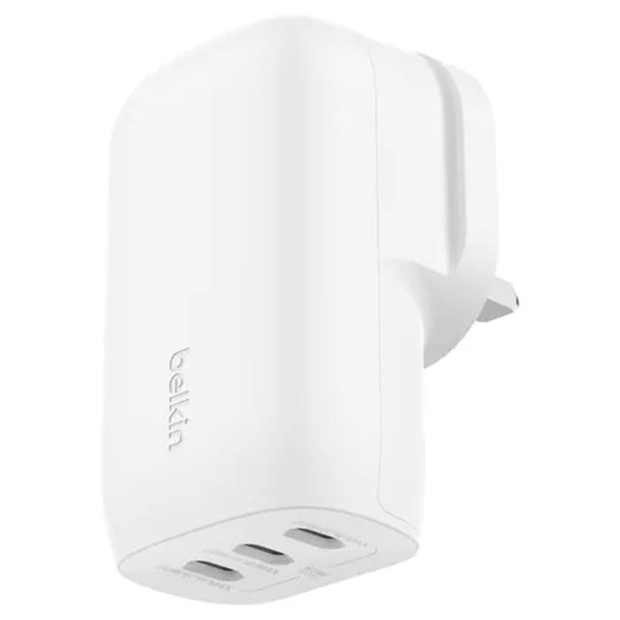 Buy Belkin boostcharge 3-ports usb-c wall charger, 67w, wcc002mywh – white in Kuwait