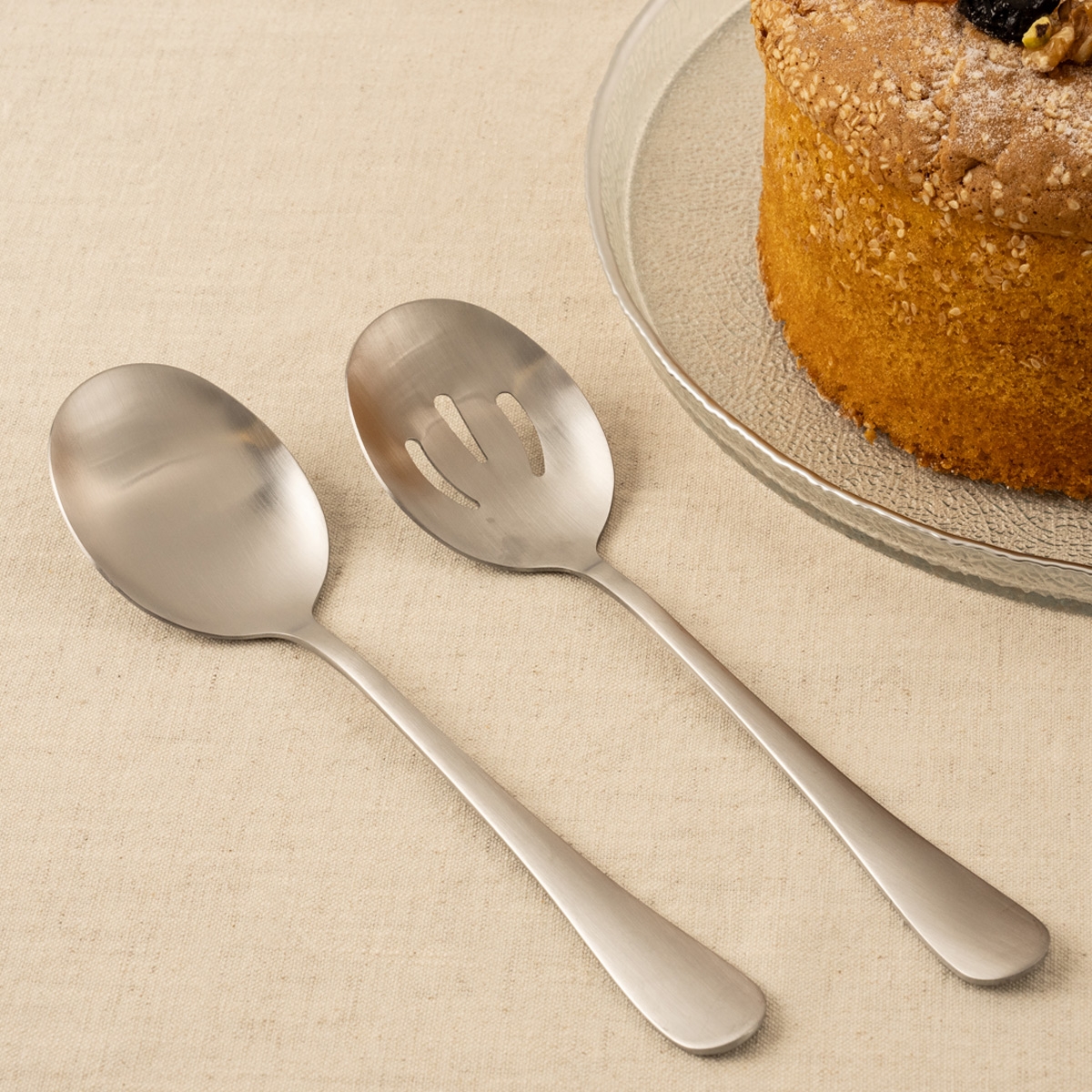 Buy Nessy stainless steel salad server 2pcs silver 22 cm in Kuwait