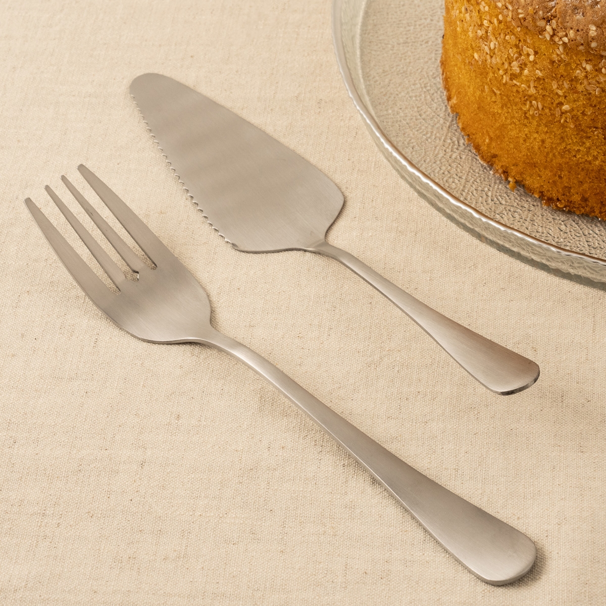 Buy Nessy stainless steel cake server 2pcs silver 22 cm in Kuwait