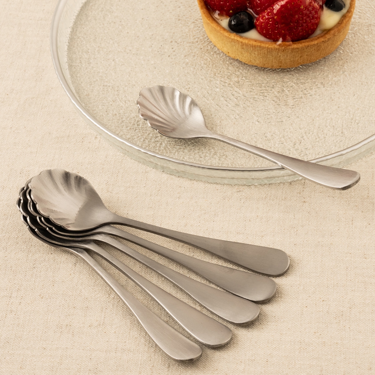Buy Nessy stainless steel ice cream spoon set 6pcs silver in Kuwait