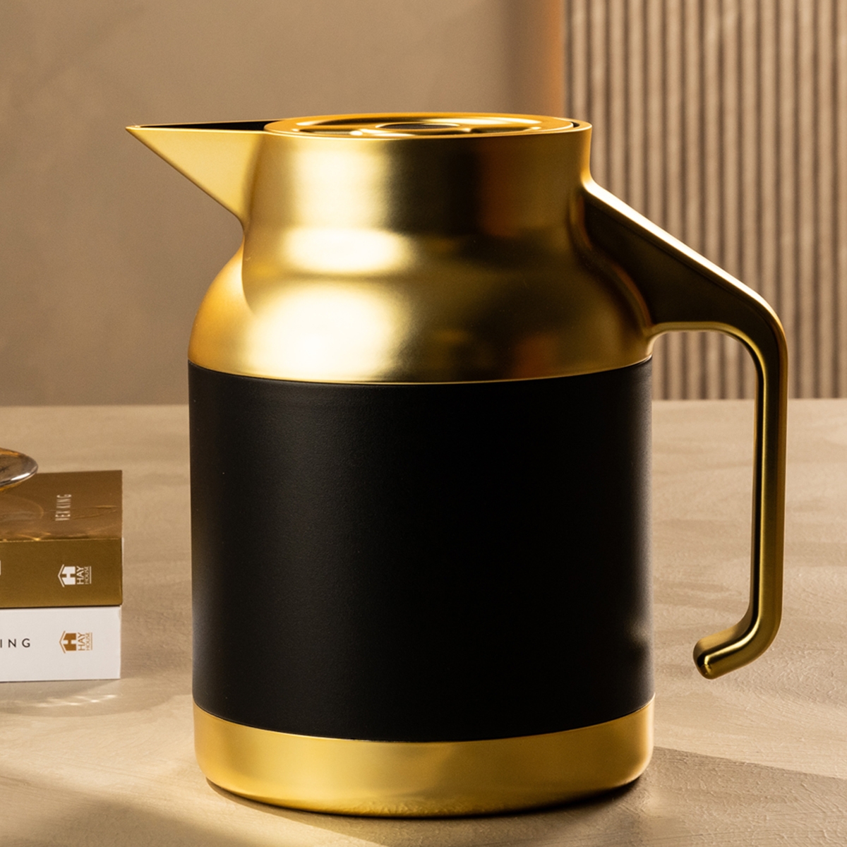 Buy Nova tea server stainless steel d/w gold & black 1. 5 ltr in Kuwait