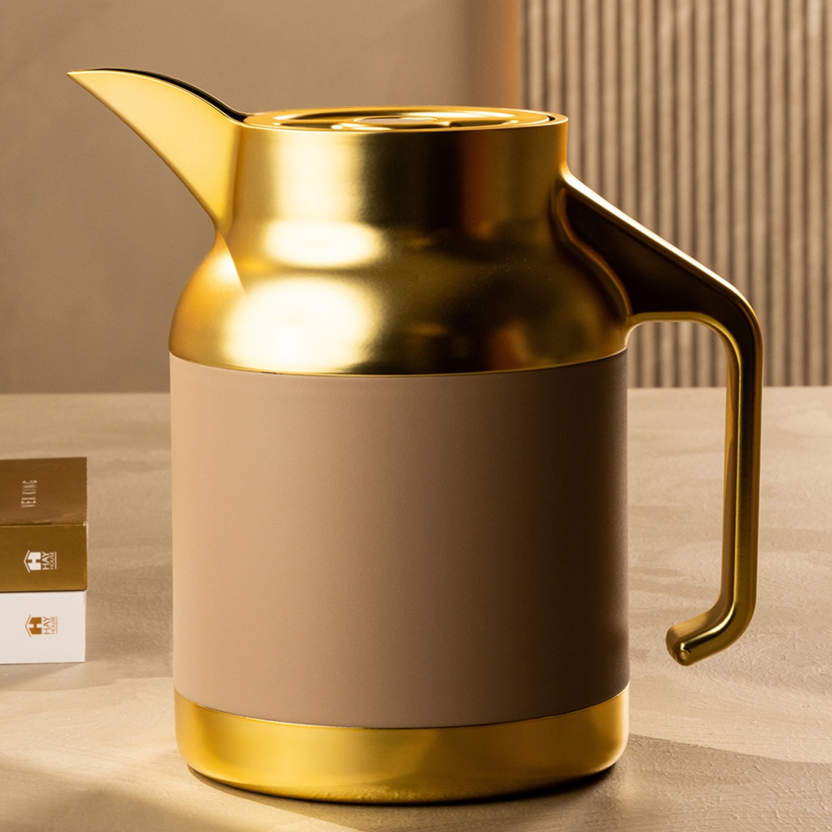Buy Nova coffee server stainless steel d/w gold & beige 1. 5 ltr in Kuwait