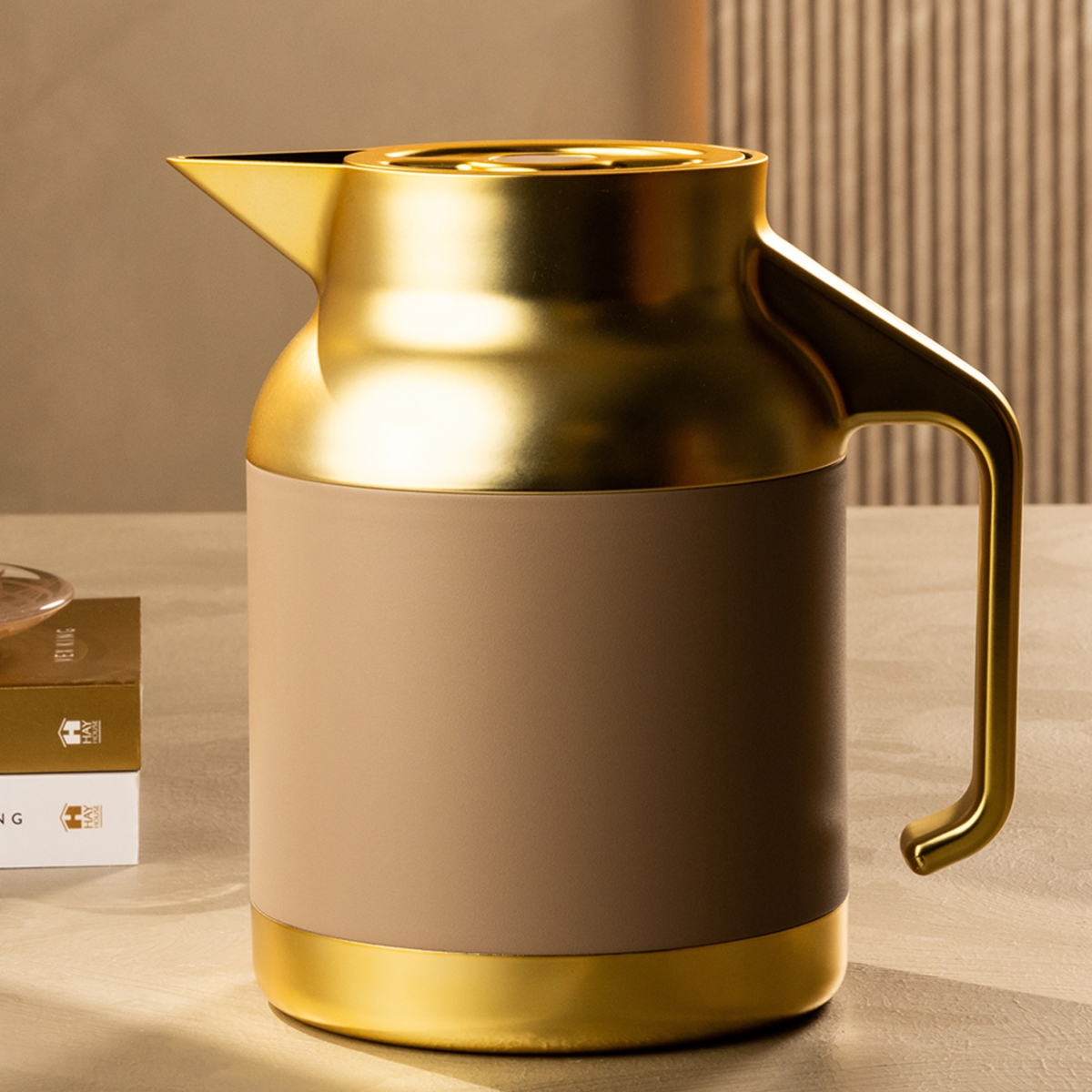 Buy Nova tea server stainless steel d/w gold & beige 1. 5 ltr in Kuwait