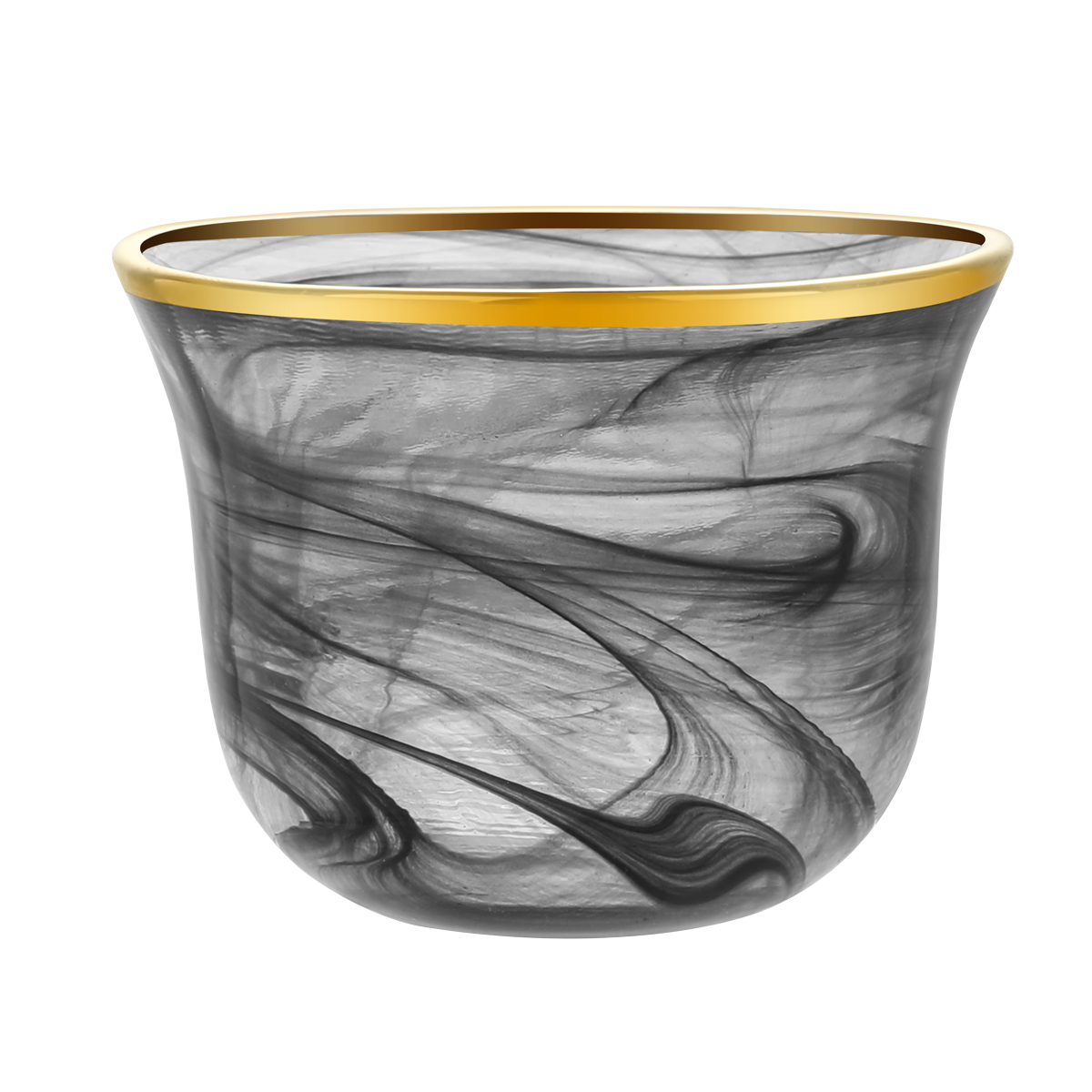Buy Alabaster glass gahwa cup set 6pcs black in Kuwait