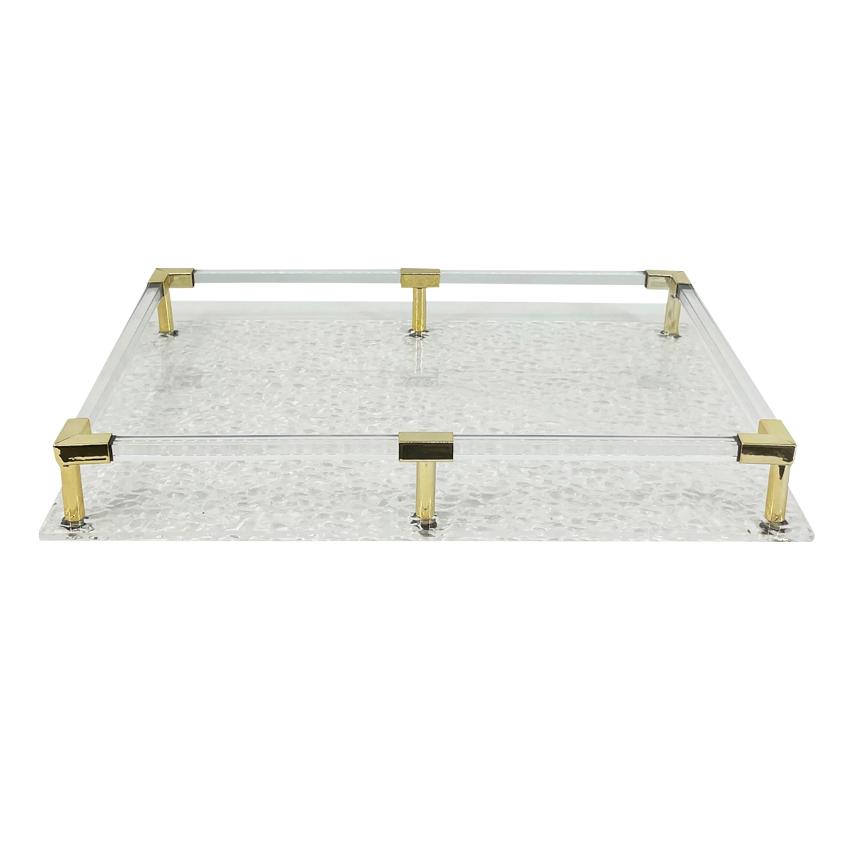 Buy Suli acrylic tray gold 40x25x5. 5 cm in Kuwait