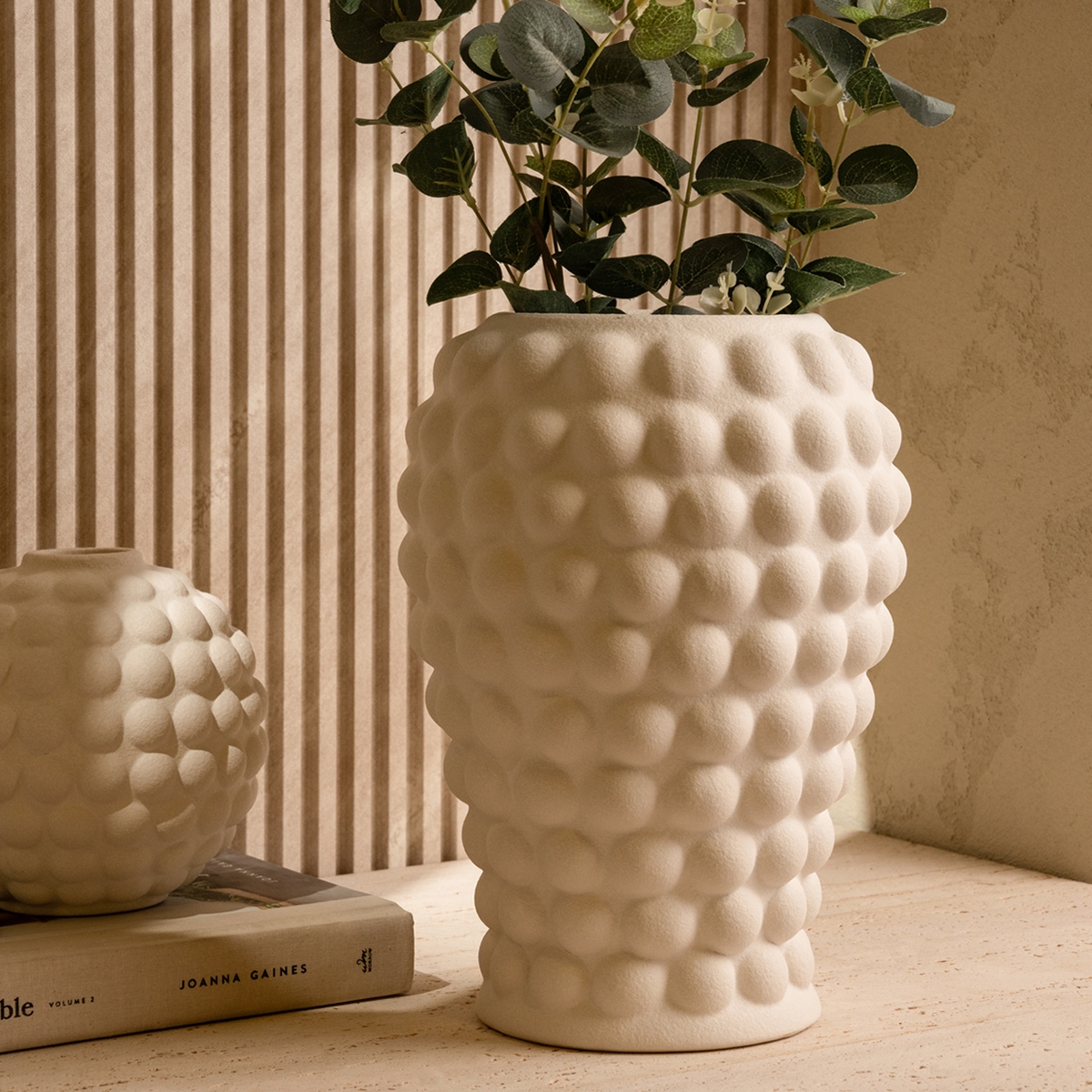 Buy Roma ceramic vase matte white 20. 5x28 cm in Kuwait