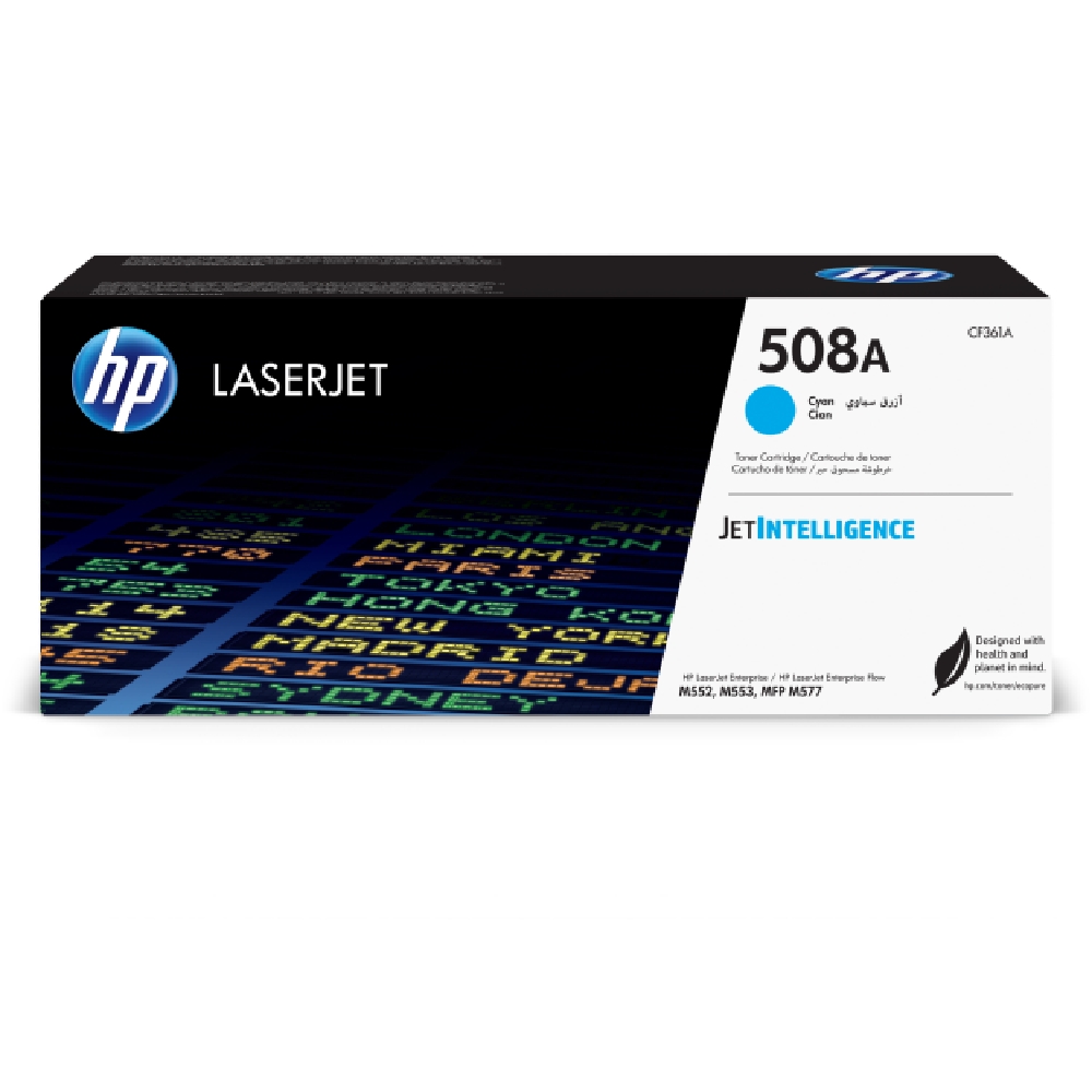 

Hp 508a original laserjet toner cartridge (cf361a) â€“ cyan