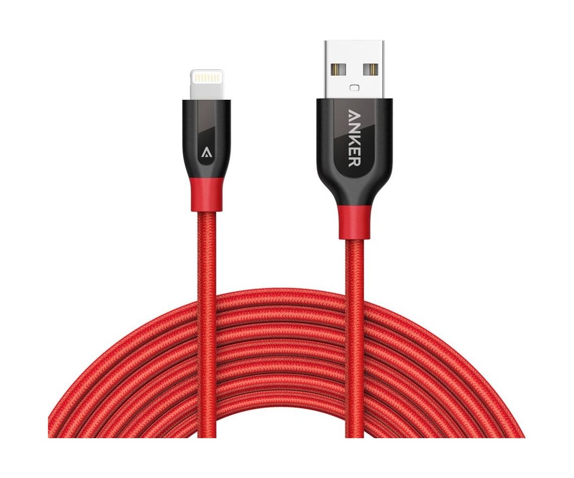 

Anker powerline 3m/10ft nylon braided lightning cable (a8123h91) - red