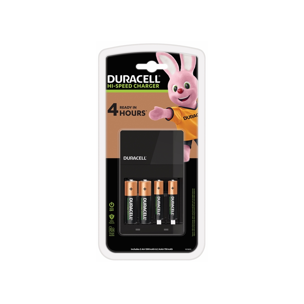 

Duracell 4 hours battery charger with 2 aa and 2 aaa, 37571 – black