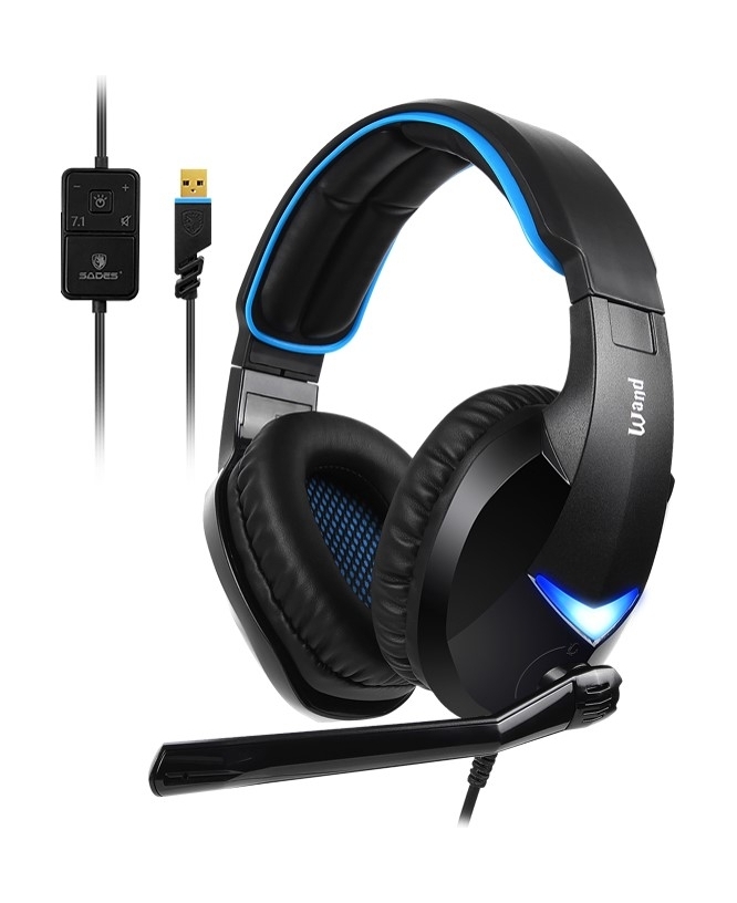 

Sades wand wired gaming headset - black