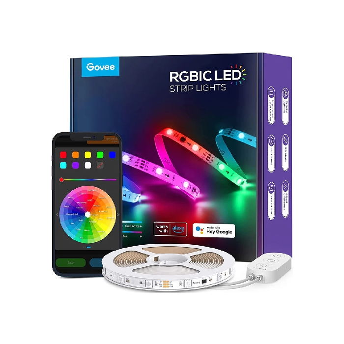 

Govee rgbic wi-fi + bluetooth led strip lights, (5m), h6143 - multicolor