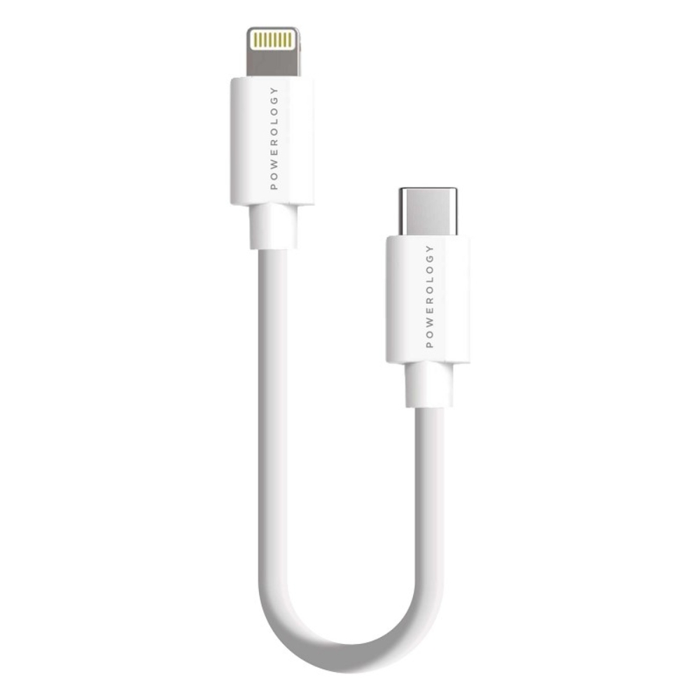 

Powerology usb-a to lightning 0. 25m cable - white
