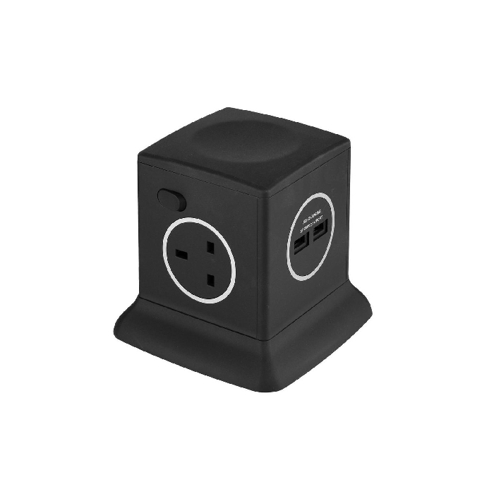 Buy Alfanar tower extension socket, 13 a , ce033m2u15-ch217- black matt in Saudi Arabia