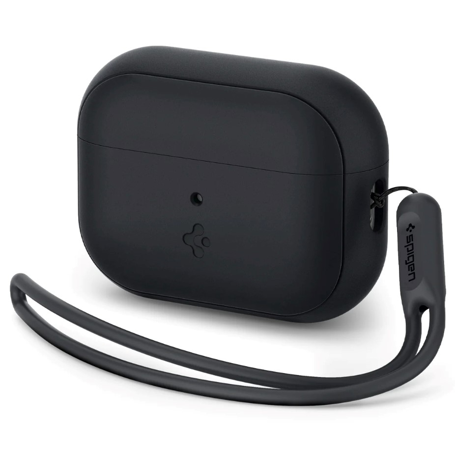 Buy Spigen silicone case for airpods pro 2nd gen, acs05479 - black in Saudi Arabia