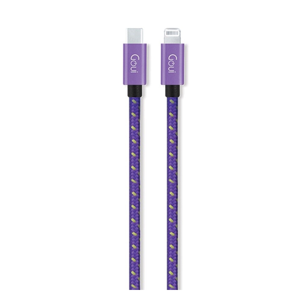 Buy Goui fashion iphone lightning cable, 1m, g-nt15-8pin – purple/yellow in Saudi Arabia