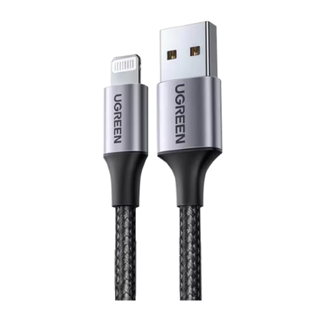 Buy Ugreen nylon braided usb a to lightening cable, 1m, 60156 – grey in Saudi Arabia